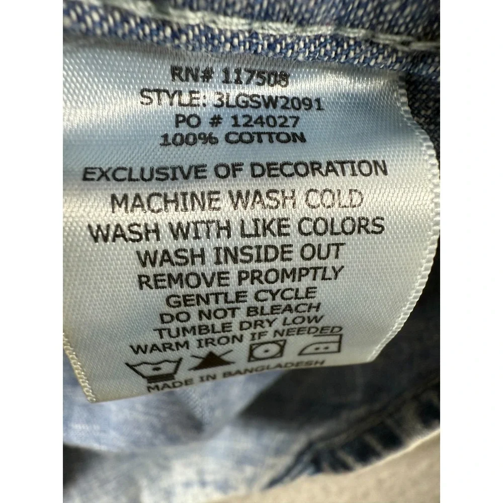 Levis Lightly Distressed Denim Button Shirt Mens XL Blue Cotton Bundle Wash